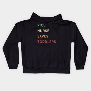 Picu nurse saves toddlers retro colours Kids Hoodie